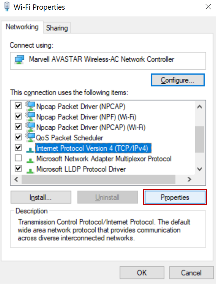 Network device properties