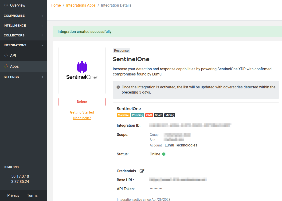 SentinelOne XDR Out-of-the-box Response Integration