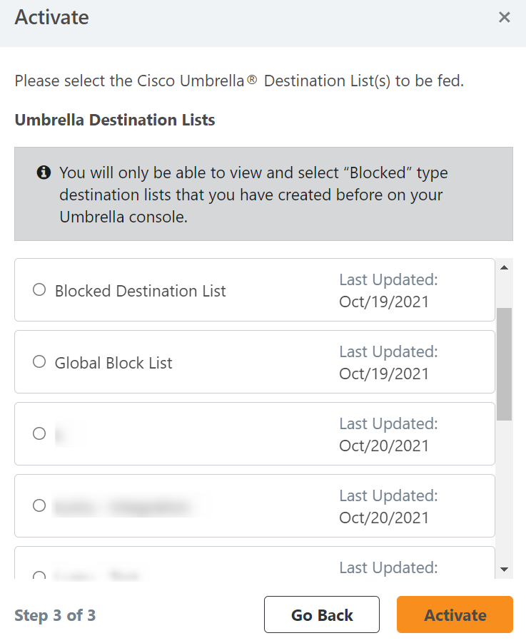 Cisco Umbrella Outofthebox Response Integration
