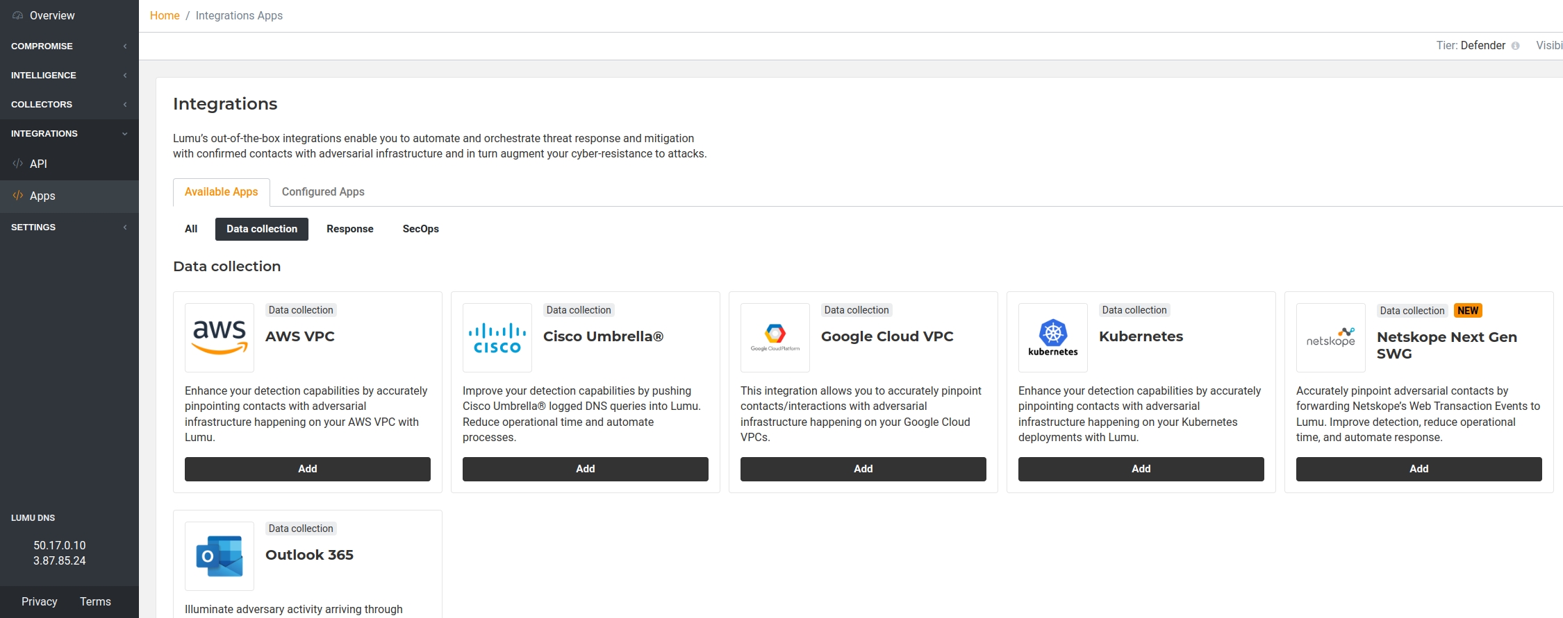 Netskope OutoftheBox Data Collection Integration