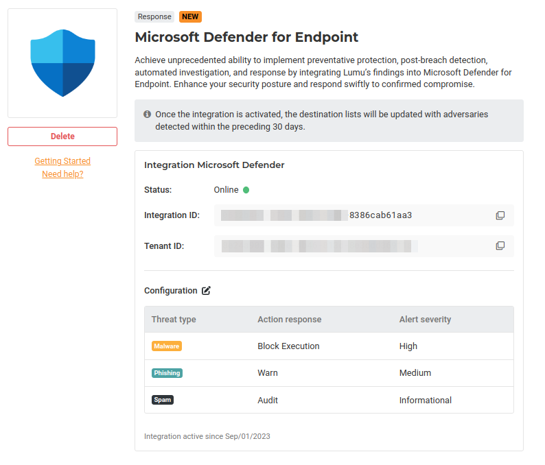 Microsoft Defender OutoftheBox Response Integration
